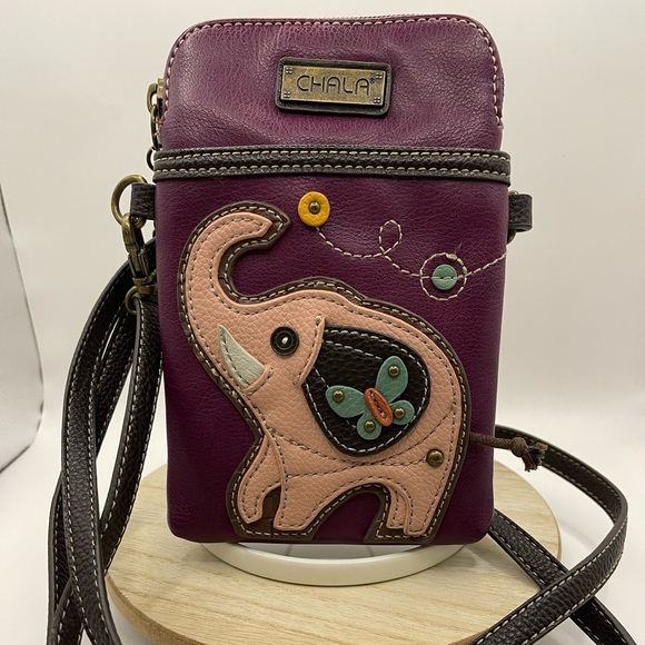CHALA Elephant Crossbody Purse - interchangeable strap & flower and leaf charms - Picture 2 of 7